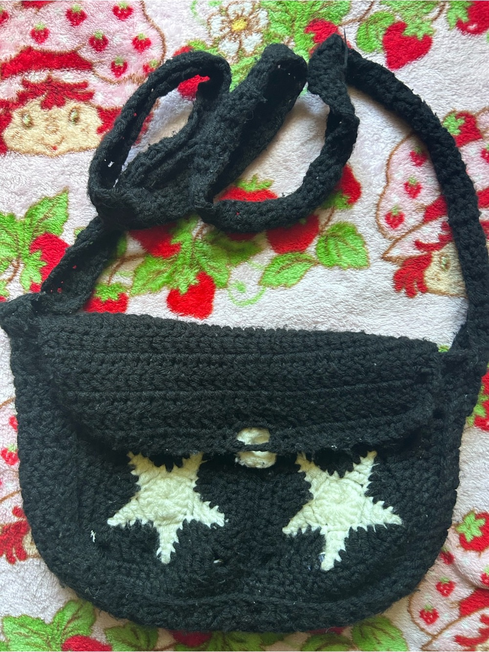 Black Crochet Star Bag